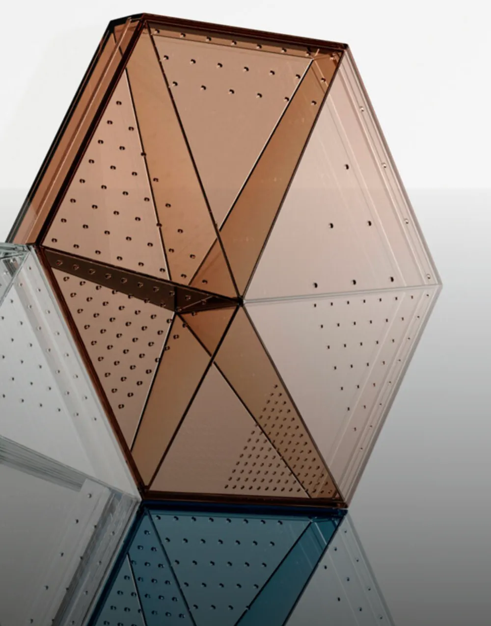 akustična steklena pregrada block šestkotni vzorec