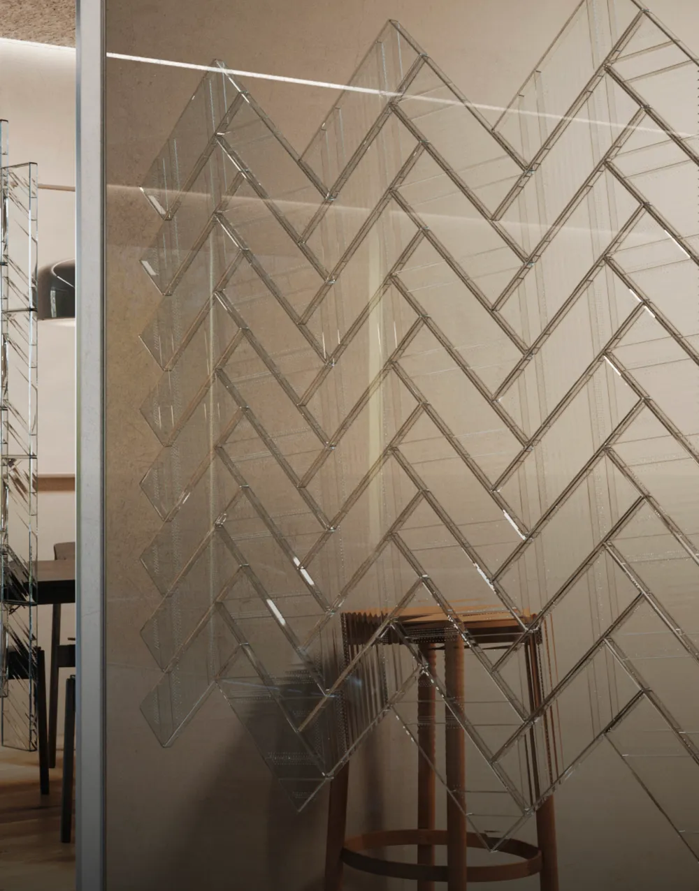 akustična steklena pregrada block pravokotni