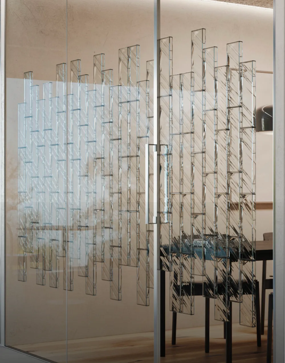 akustična steklena pregrada block pravokotni