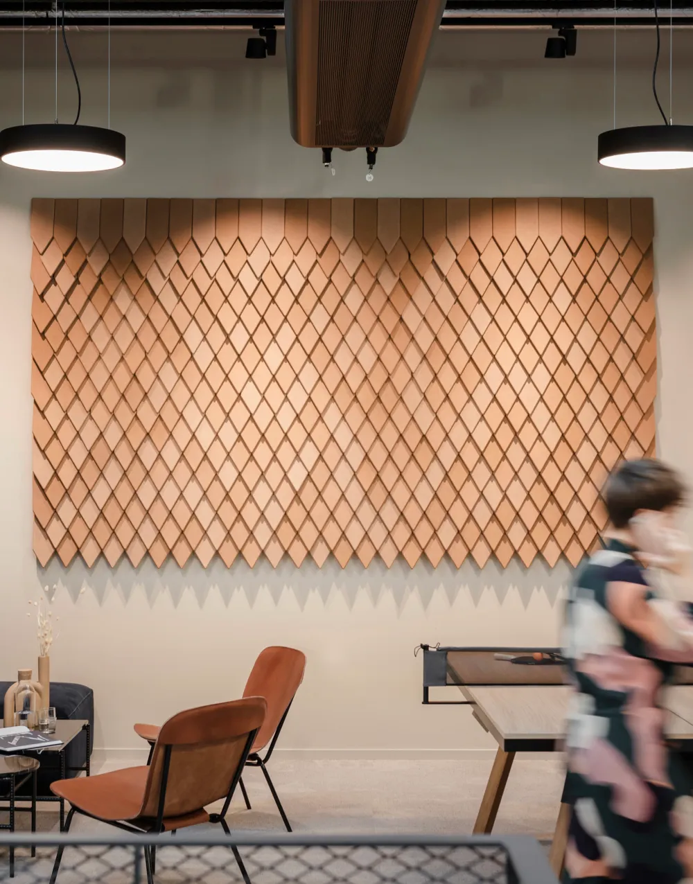 akustični panel wood plutapanel diamantni vzorec