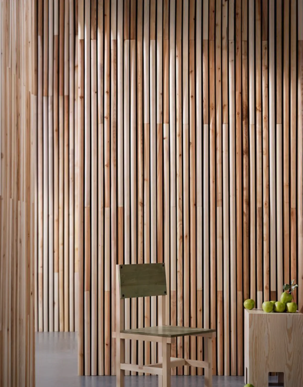 akustični panel wood cvetlični vzorec